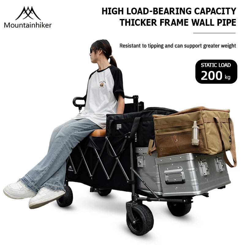 Mountainhiker outdoor handcart, 240L large capacity, available in two colors, 900D oxford fabric for durability, camping handcar