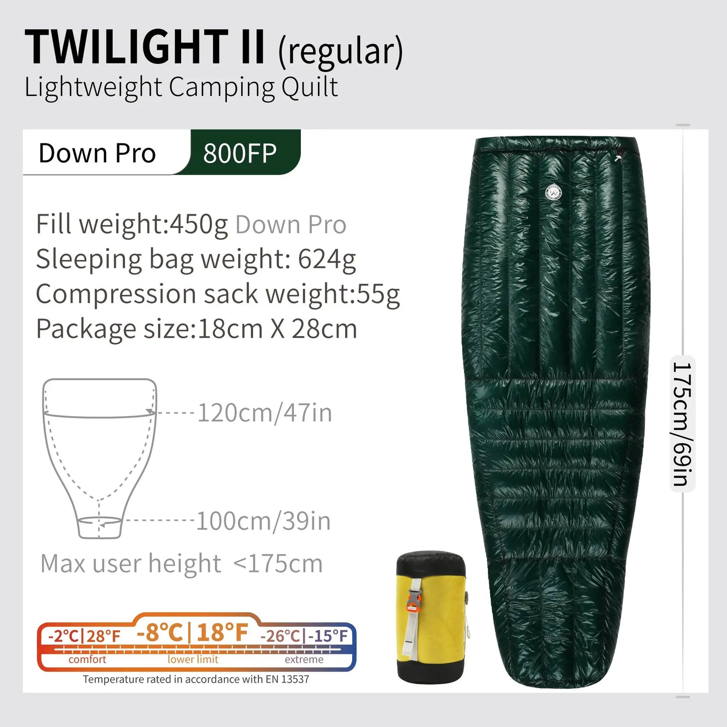AEGISMAX Wind Hard Twilight 10D -5 Degree 800FP Down Sleeping Bag Ultralight Camping Quilt Sleeping Bag Winter Hiking Equipment