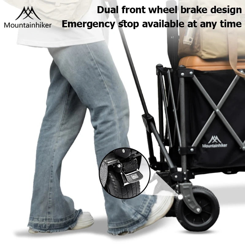 Mountainhiker outdoor handcart, 240L large capacity, available in two colors, 900D oxford fabric for durability, camping handcar