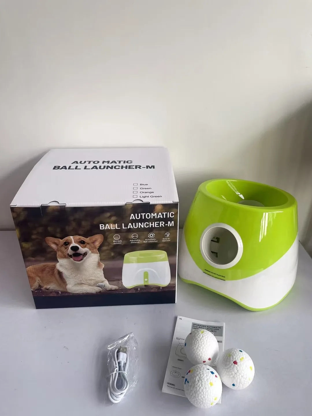 Dog Launcher Automatic Dogs Chase Toy Tennis Throwing Pinball Machine Fun Interactive Throw Rechargable Catapult USB Charging