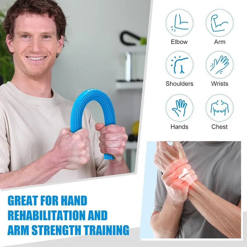 Multiple Sizes/Sets Silicone Flex Therapy Bar-Hand Strengthener&Rehabilitation For Tennis/Golfers Elbow,Tendonitis,Fitness