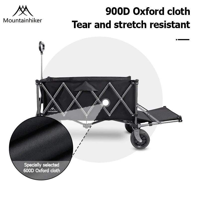 Mountainhiker outdoor handcart, 240L large capacity, available in two colors, 900D oxford fabric for durability, camping handcar