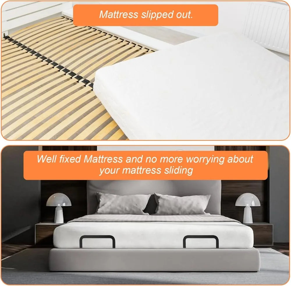6 Pcs Mattress Slide Stopper, Mattress Retainer Bar Anti Slip Mattress Stoppers Holder Gripper to Prevent Sliding for Bedroom Bed Frame